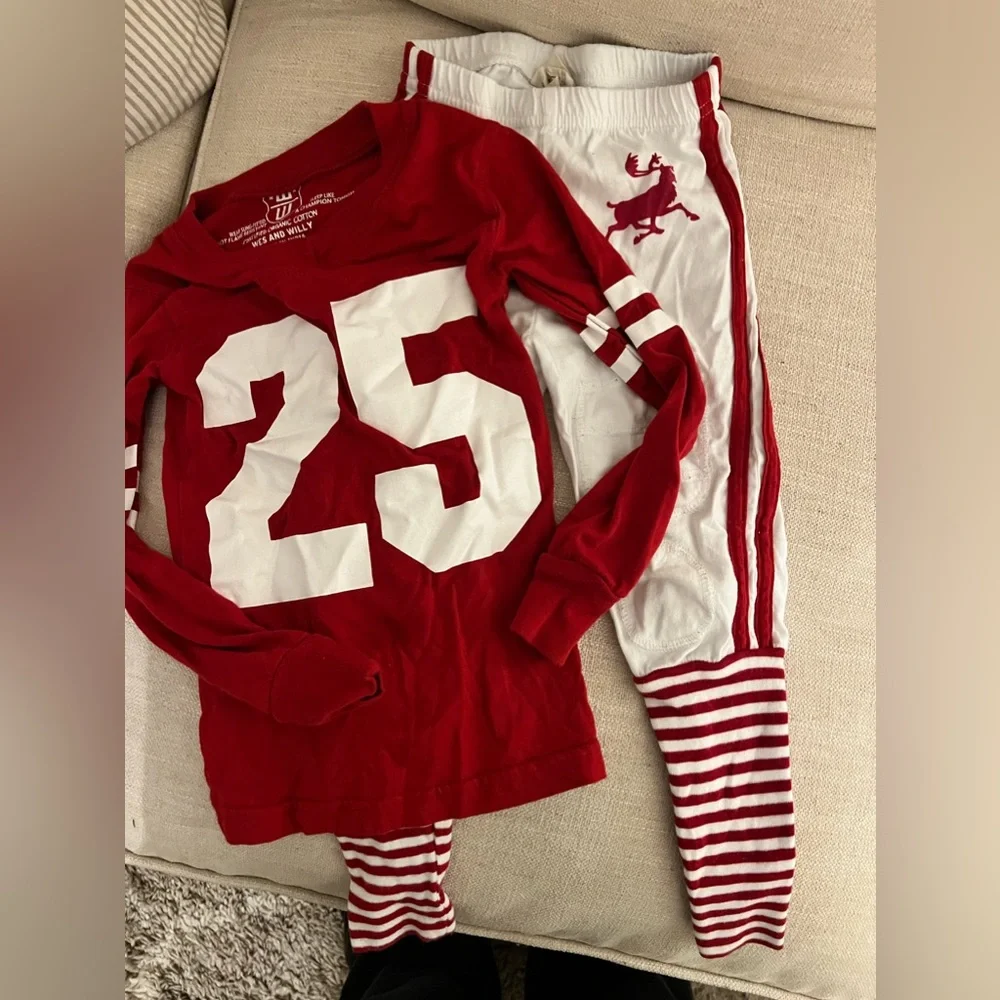 Wes and Willy Christmas Football Reindeer Pajamas size 3